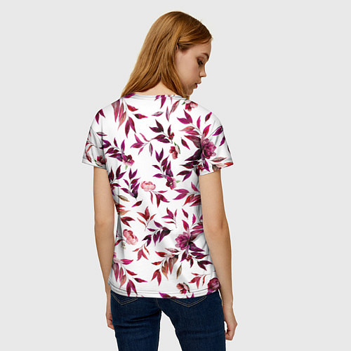 Женская футболка Цветы Летние Розовые / 3D-принт – фото 4