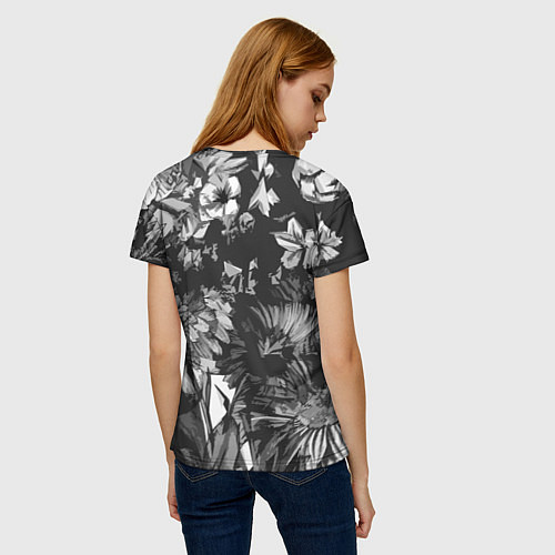 Женская футболка Смерть в цветах Дополнение Коллекция Get inspired! / 3D-принт – фото 4