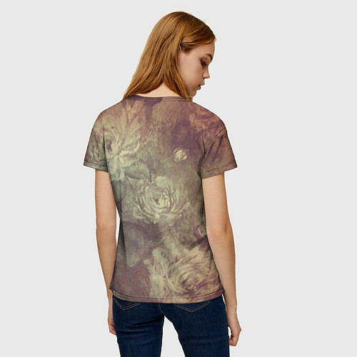 Женская футболка Цветы картина маслом / 3D-принт – фото 4