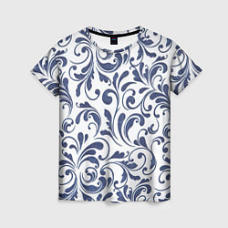 Футболка женская Гжелевый рисунок, цвет: 3D-принт
