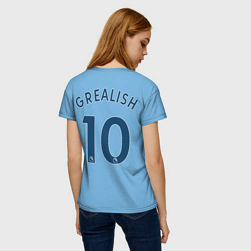 Женская футболка Грилиш Manchester City Манчестер Сити домашняя фор / 3D-принт – фото 4