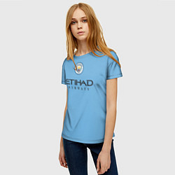 Футболка женская Грилиш Manchester City Манчестер Сити домашняя фор, цвет: 3D-принт — фото 2