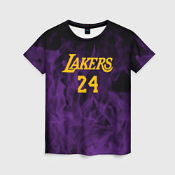 Женская футболка Lakers 24 фиолетовое пламя