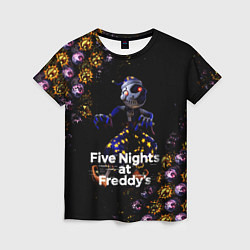 Футболка женская Five Nights at Freddys Луна паттерн, цвет: 3D-принт