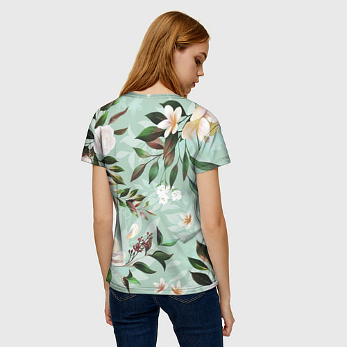 Женская футболка Цветы Мятный Сад / 3D-принт – фото 4