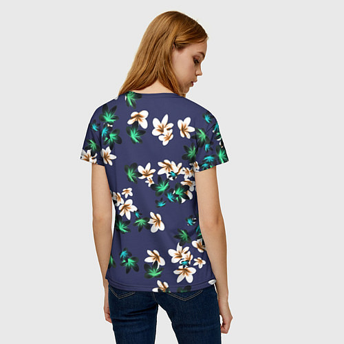 Женская футболка Цветы Узор Дицы / 3D-принт – фото 4