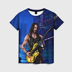 Женская футболка Гитарист Johnny cyberpunk2077