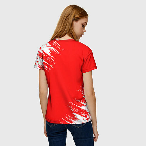 Женская футболка Assassins creed череп красные брызги / 3D-принт – фото 4