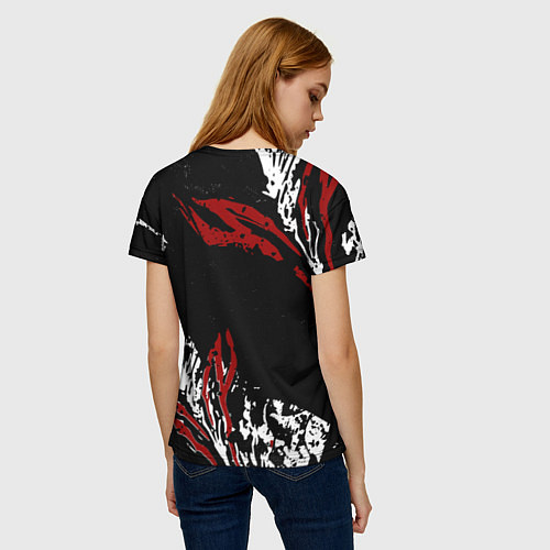 Женская футболка BERSERK BLACK MASK - БЕРСЕРК ЧЁРНАЯ МАСКА / 3D-принт – фото 4