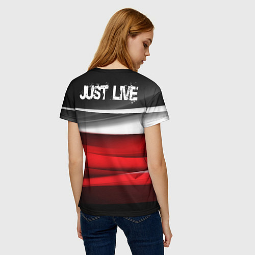 Женская футболка Just live / 3D-принт – фото 4