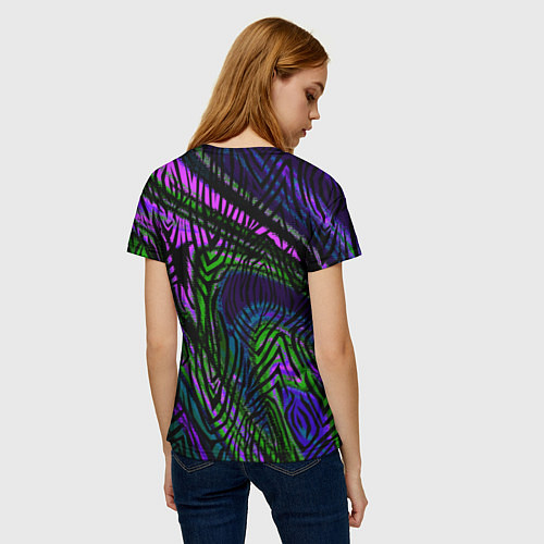 Женская футболка Абстрактный современный тигровый узор / 3D-принт – фото 4