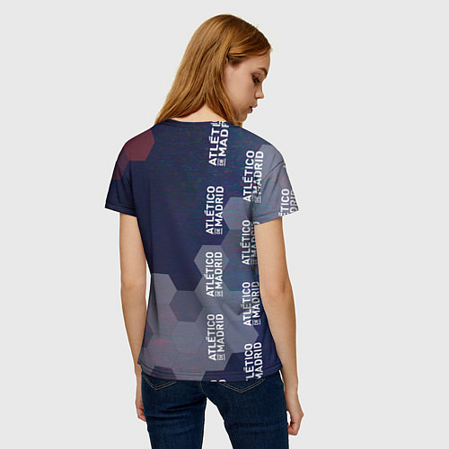 Женская футболка ATLETICO MADRID - Соты / 3D-принт – фото 4