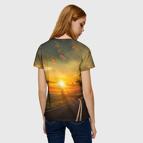 Женская футболка Закат у океана / 3D-принт – фото 4