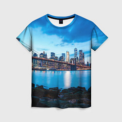 Женская футболка Закат в мегаполисе