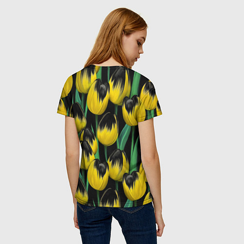 Женская футболка Цветы Желтые Тюльпаны / 3D-принт – фото 4