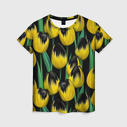 Футболка женская Цветы Желтые Тюльпаны, цвет: 3D-принт