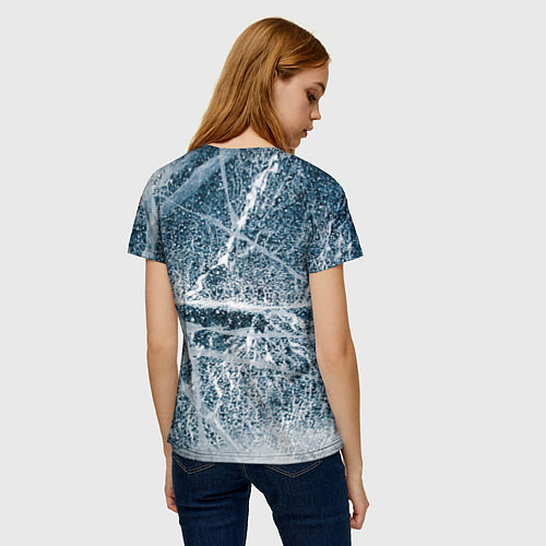 Женская футболка IN COLD horizontal logo with ice / 3D-принт – фото 4
