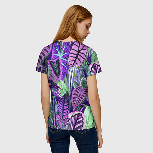 Женская футболка Цветы Яркие Тропики / 3D-принт – фото 4