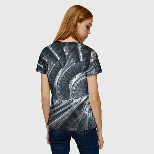 Женская футболка Фрактальный абстрактный паттерн Броня Fractal Abst / 3D-принт – фото 4