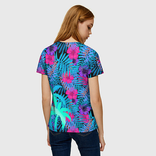 Женская футболка No Time To Chill Тропический узор / 3D-принт – фото 4