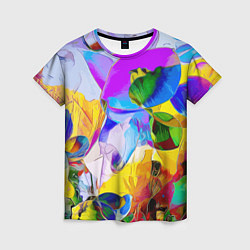 Женская футболка Цветы Буйство красок Flowers Riot of colors