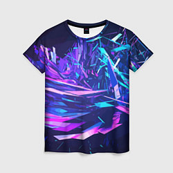 Женская футболка Абстрактная неоновая композиция Abstract neon comp
