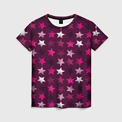 Женская футболка Бордовые звезды