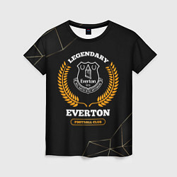 Женская футболка Лого Everton и надпись Legendary Football Club на