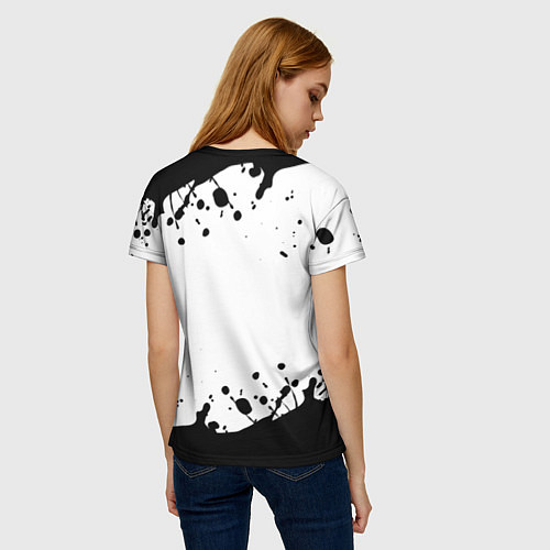 Женская футболка Кровосток черная краска / 3D-принт – фото 4