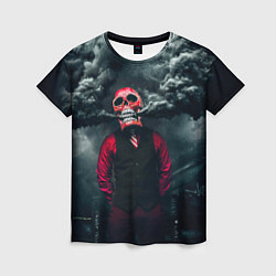 Женская футболка Smoke Дым Skull