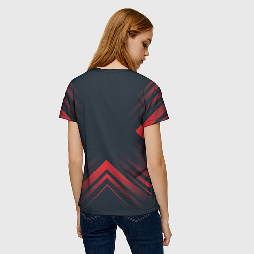 Женская футболка Красный Символ Mass Effect на темном фоне со стрел / 3D-принт – фото 4