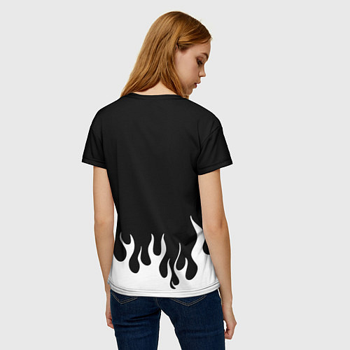 Женская футболка MANOWAR арт огонь / 3D-принт – фото 4