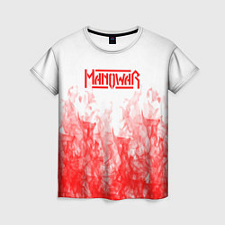 Женская футболка Manowar пламя
