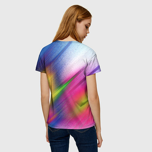 Женская футболка Абстрактный разноцветный текстурированный фон / 3D-принт – фото 4