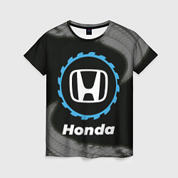 Женская футболка Honda в стиле Top Gear со следами шин на фоне