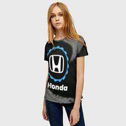 Футболка женская Honda в стиле Top Gear со следами шин на фоне, цвет: 3D-принт — фото 2