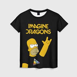 Женская футболка Imagine Dragons Гомер Симпсон Рокер