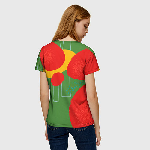 Женская футболка Эш Кетчум на ярком фоне / 3D-принт – фото 4