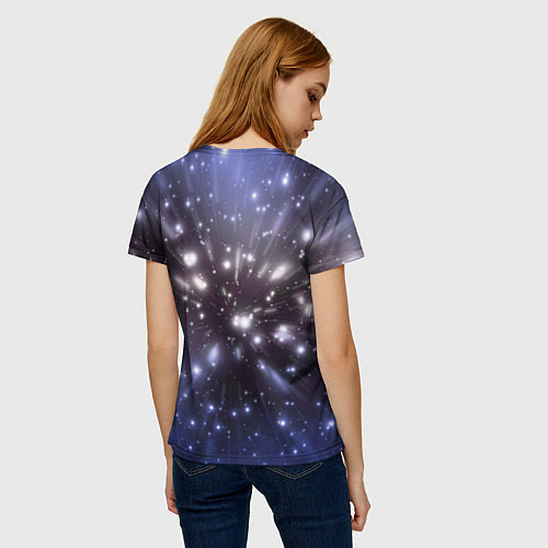 Женская футболка Inside the space girl / 3D-принт – фото 4