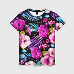 Футболка женская Floral pattern Summer night Fashion trend, цвет: 3D-принт