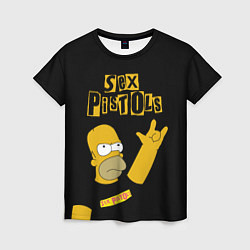 Женская футболка Sex Pistols Гомер Симпсон рокер