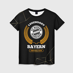Футболка женская Лого Bayern и надпись Legendary Football Club на т, цвет: 3D-принт