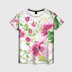 Женская футболка Полевые цветы Акварель Лето