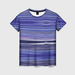 Женская футболка Абстрактный синий полосатый узор