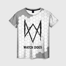 Женская футболка Watch Dogs Glitch на темном фоне FS