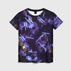 Женская футболка Неоновые фигуры с лазерами - Фиолетовый