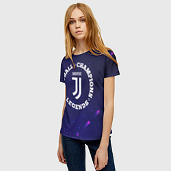 Футболка женская Символ Juventus и круглая надпись Football Legends, цвет: 3D-принт — фото 2
