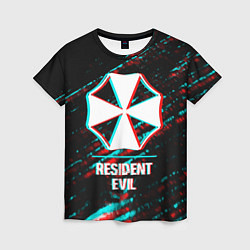 Женская футболка Resident Evil в стиле Glitch Баги Графики на темно