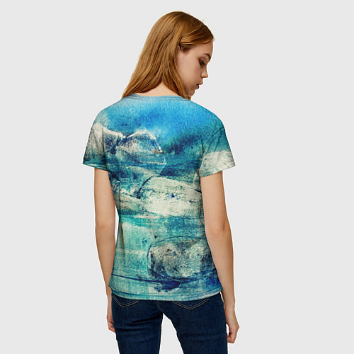 Женская футболка Прибрежная синева / 3D-принт – фото 4