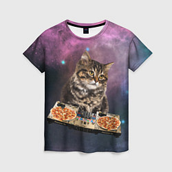 Женская футболка Космический котёнок диджей Space DJ Cat